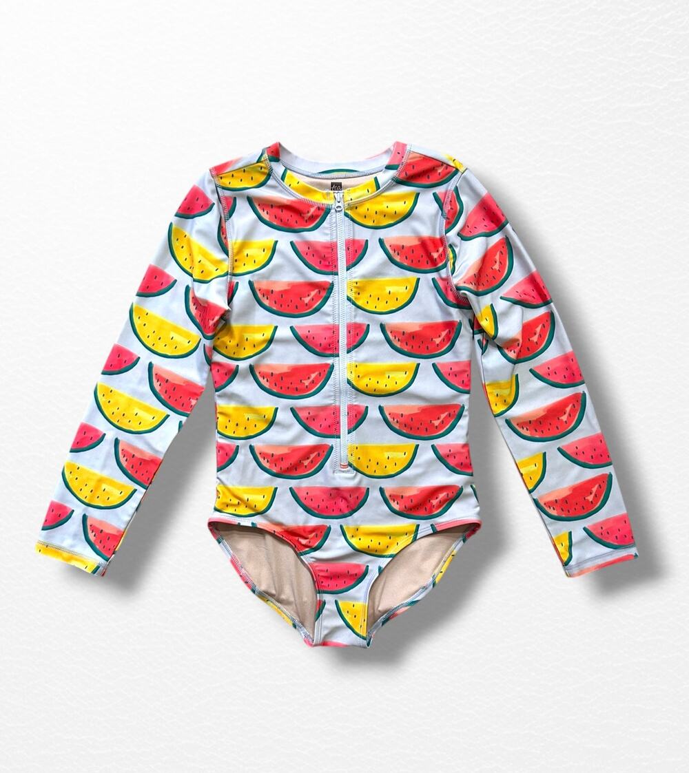 Tea Collection Long Sleeve One-Piece Swimsuit, Size 14
